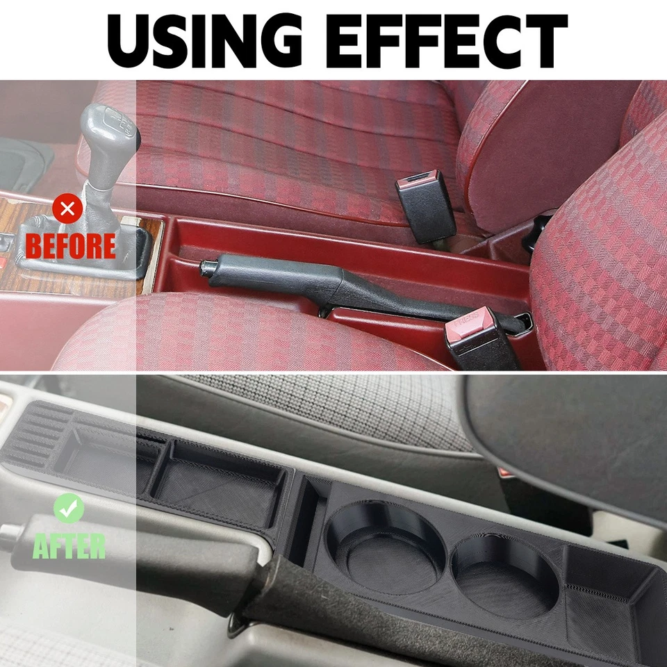 Center Console Cup Holder with Storage Box For Mercedes Benz 190 W201 Baby-Benz - Image 4 of 4