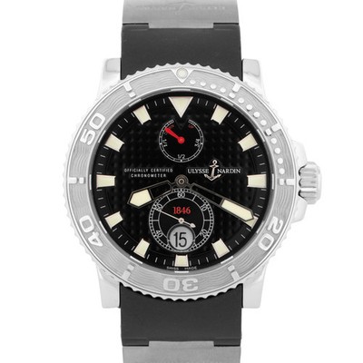 PAPERS Ulysse Nardin Maxi Marine Diver BLACK Steel 43mm 263-33 Watch BOX