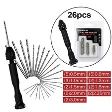 Mini Twist Hand Drill Keyless Chuck 25 Drill Bits DIY Hobby Jewellery Craft Tool