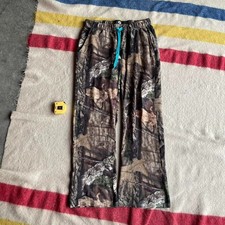 Vintage Y2K Style Mossy Oak Camo Realtree Flare Fit Pajama Fleece Pants M