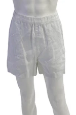 ONIA Mens White Linen Beach Solid Shorts Size L