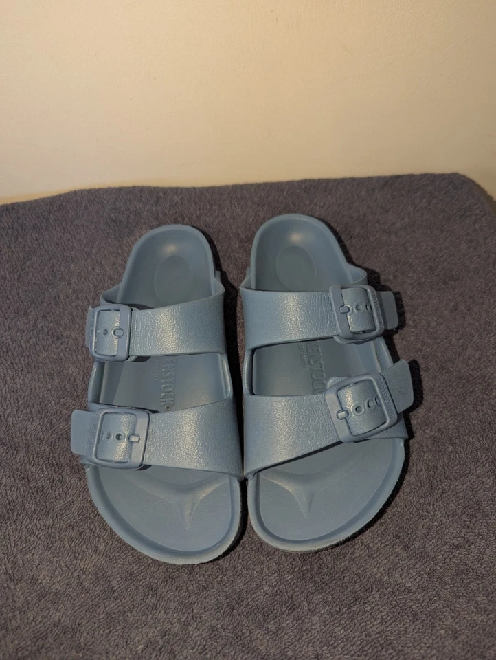 Sandalias Birkenstock Arizona Eva niños talla EU 30 US 12 azul elemental sin cordones Foto 2 de 4