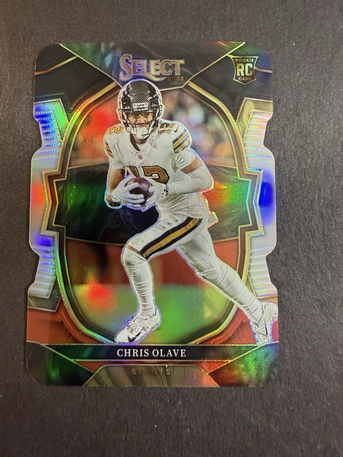 2022 Panini Select Chris Olave Concourse Black & Red Prizm Die-Cut Rookie #30