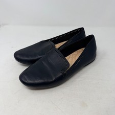 Birdies Starling Black Leather Perforated Smoking Slipper Loafers Size 8.5 Chic