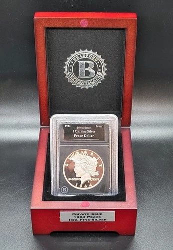 1964 Private Issue 1 OZ Proof Silver Peace Dollar