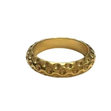 Hermes Gold Scarf Ring Used Fashion Accessory Elegant Jewelry