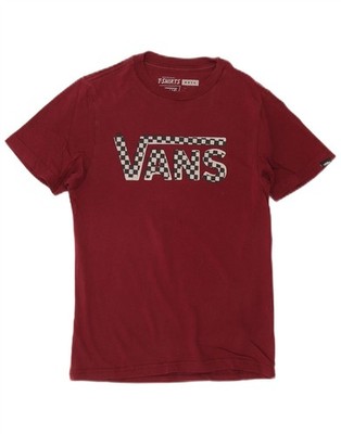 Vans Jungen grafisches T-Shirt Oberteil 8-9 Jahre Small burgunderrot BY02