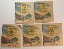 5 EMPTY Top Value Stamps Saver Books 1966 Grocery Store Advertising NO STAMPS