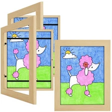 3 Pack 8.5x11 Kids Art Frames Natural, Kids Artwork Frames Changeable Child A...