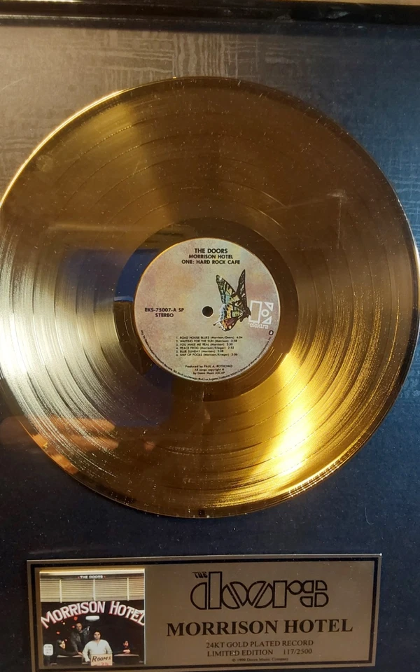 The Doors - Morrison Hotel disco chapado en oro 24k - Enmarcado - #117/2500 Foto 3 de 4