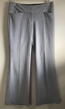 Express Editor Dress Pants Womens Size 6R Gray Pinstriped Bootcut Straight Leg