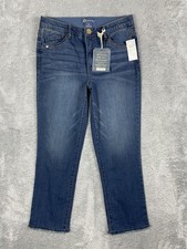 Democracy Jeans Womens 8 Blue Ab Solution High Rise Slim Straight Stretch