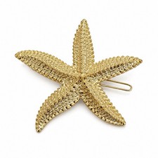 Gold Tone Starfish Hair Clip Textured Sea Star Beach Hair Slide Barrette