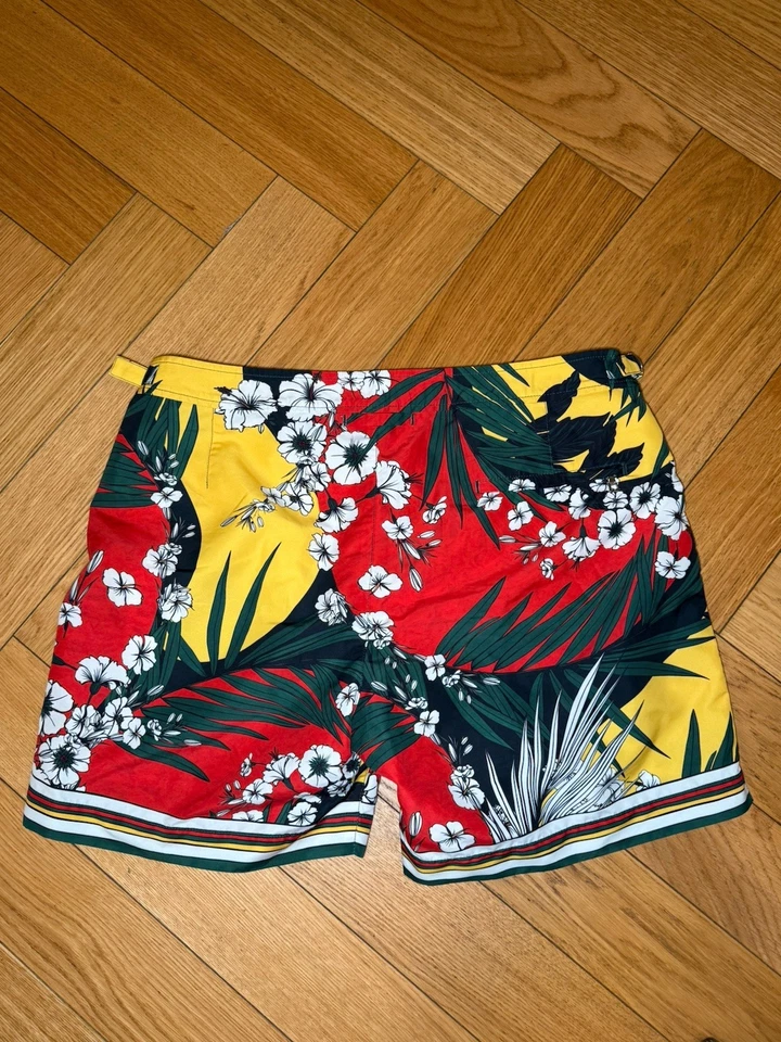 Shorts de natação Orlerbar marrom estampado floral tamanho 34 - Imagem 2 de 3