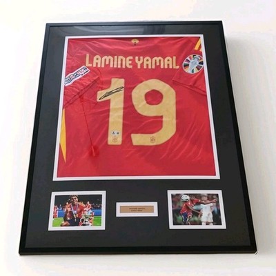 Spain Lamine Yamal Signed Trikot Beckett Witnessed UEFA Euro 2024 Autogramm