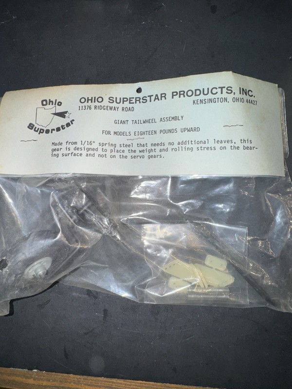 OHIO SUPERSTAR Giant TAIL WHEEl Assembly For 18 Lbs Rc Plane