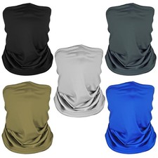 5 Pack Neck Gaiter Face Cover for UV Sun Protection, Dustproof Breathable Coo...