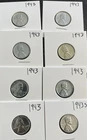 Dealers Lot Of 8 VF 1 1943s And 7 1943 steel penny VF