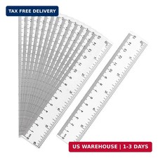 Bulk 15-Count 6" Flexible Rulers - Clear Plastic Classroom Supply, Bend-R