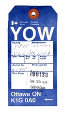 L702 Canada QC Quebec - Arvida 1979 - Post Office Airmail Tag - Unusual -