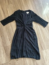Moulinette Soeurs by Anthropologie Black Knee Length V-Neck A-Line Dress 8