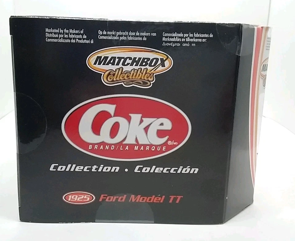 Matchbox Collectibles Coca-Cola yellow/black 1925 Ford Model TT 2002 9" long MIP - Image 3 of 4