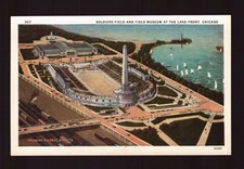 POSTCARD : ILLINOIS - CHICAGO IL - SOLDIERS FIELD AND FIELD MUSEUM AT LAKE FRONT