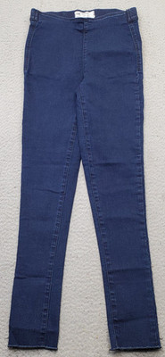 Free People Skinny Jeans Womens 24 Blue Denim Stretch Comfort Raw Hem Pull-On