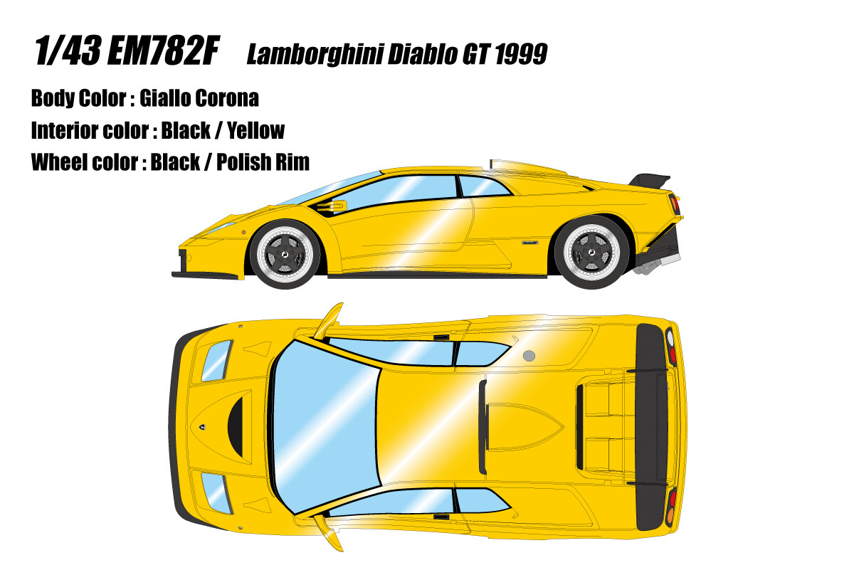 Make Up EM782F 1/43 Lamborghini Diablo GT 1999 Yellow Model Make Up EM782F 1/43 Lamborghini Diablo GT 1999 Yellow Model