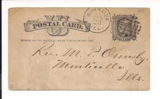 USA POSTAL CARD 1883 Riverside, IL - Office of Clerical Mutual Association