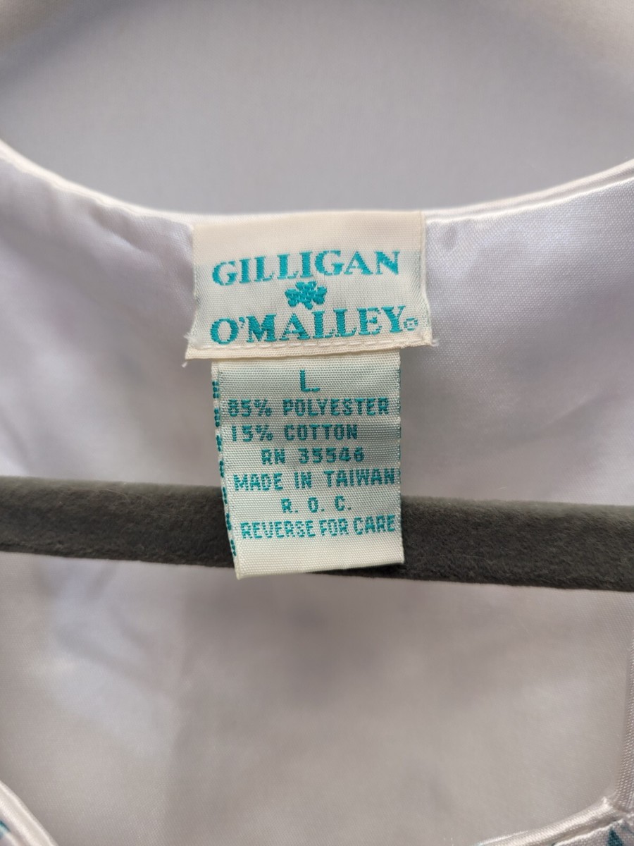 J ① Gillian Omalley Intimate Button Up Nightgown Womens Large White