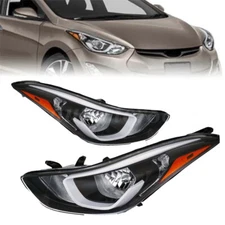 For 2014 2015 2016 Hyundai Elantra Headlight Assembly Left Right Pair w/ Bulbs