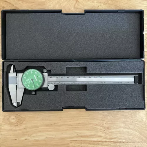 Mitutoyo Dial Caliper 6" Green Dial Face Shock Proof .001" 505-673-53 Japan