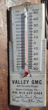 Vtg Advertising Thermometer Valley Gmc Trucks Meyer Snow Plows State College Pa