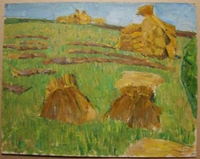 Ukrainian Soviet oil painting landscape postimpressionism haycock 