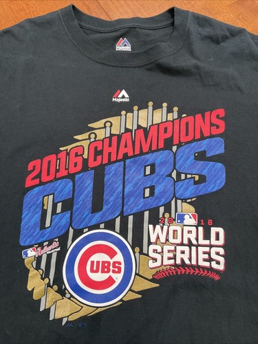 Maglietta Chicago Cubs Majestic 2016 World Series Champions Parade Nera MLB XL - Foto 2 di 7