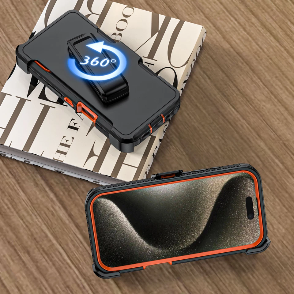 Funda de teléfono para iPhone 16 Pro Max/16 Plus/16 Pro + clip para cinturón se adapta a Otterbox Defender Foto 2 de 4