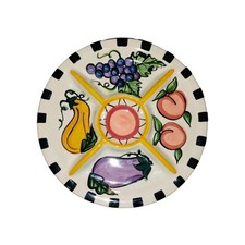 Signed Vicki Carroll  Sectional Chip and Dip Dish  14"