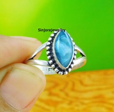 Larimar Gemstone 925 sterling silver handmade Gift Ring US size 5 to 10