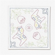 Japanese Sashiko Dalecarlian Horse Embroidery Kit - Traditional Needlework Cross