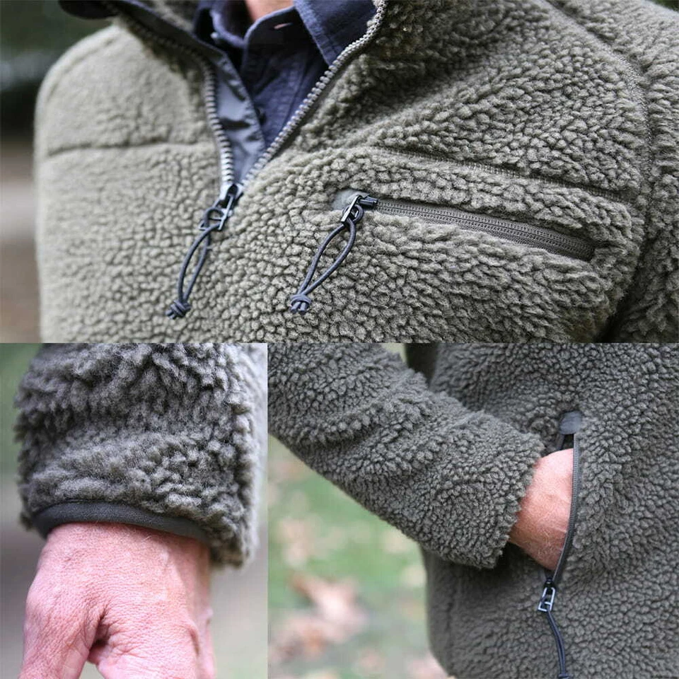 BRANDIT TEDDYFLEECE TROYER WINTER PULLOVER MIT FLEECE FUTTER JAGD OUTDOOR PLÜSCH - Bild 2 von 2