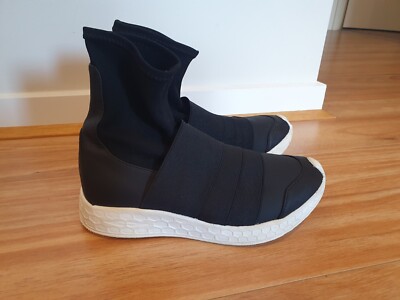 FESSURA Black Light Run Pull On Sock Runners Trainers Sneakers Unisex Rare 