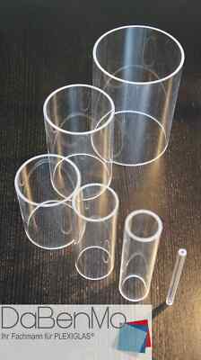+Acrylglas/PLEXIGLAS  klar Rohr Ø10mm bis Ø150mm Länge 100mm-1000mm Rohre Kurz+