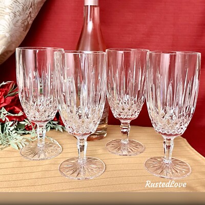 Ice Tea Mikasa Old Dublin Vintage Glasses Blown Glass Drinkware Ice Tea Set 4 *