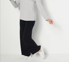 AnyBody Eco Viscose Straight Leg Pants-Black-Large A458610