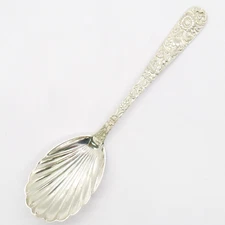 STERLING SILVER KIRK & SON REPOUSSE 6'' SUGAR SPOON NO MONOGRAM FLATWARE .925