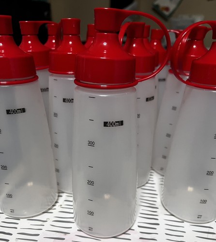 10 Stück klare Quetschflaschen 14 Unzen Gewürz/Basteln Kunststoff mit roter Kappe breite Öffnung - Bild 4 von 14