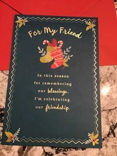 Merry Christmas For My Friend Blessings Grateful 5.5”x8” Hallmark Greeting Card
