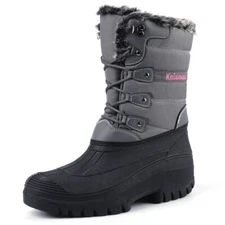 Women Winter Waterproof Snow Boots Warm Faux Fur Lining Lace Up Snow Boots