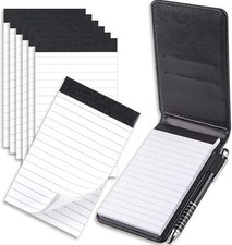 WXJ13 10 Pieces Mini Pocket Notepad Holder Set Included with 50 Lined Sheets, Me